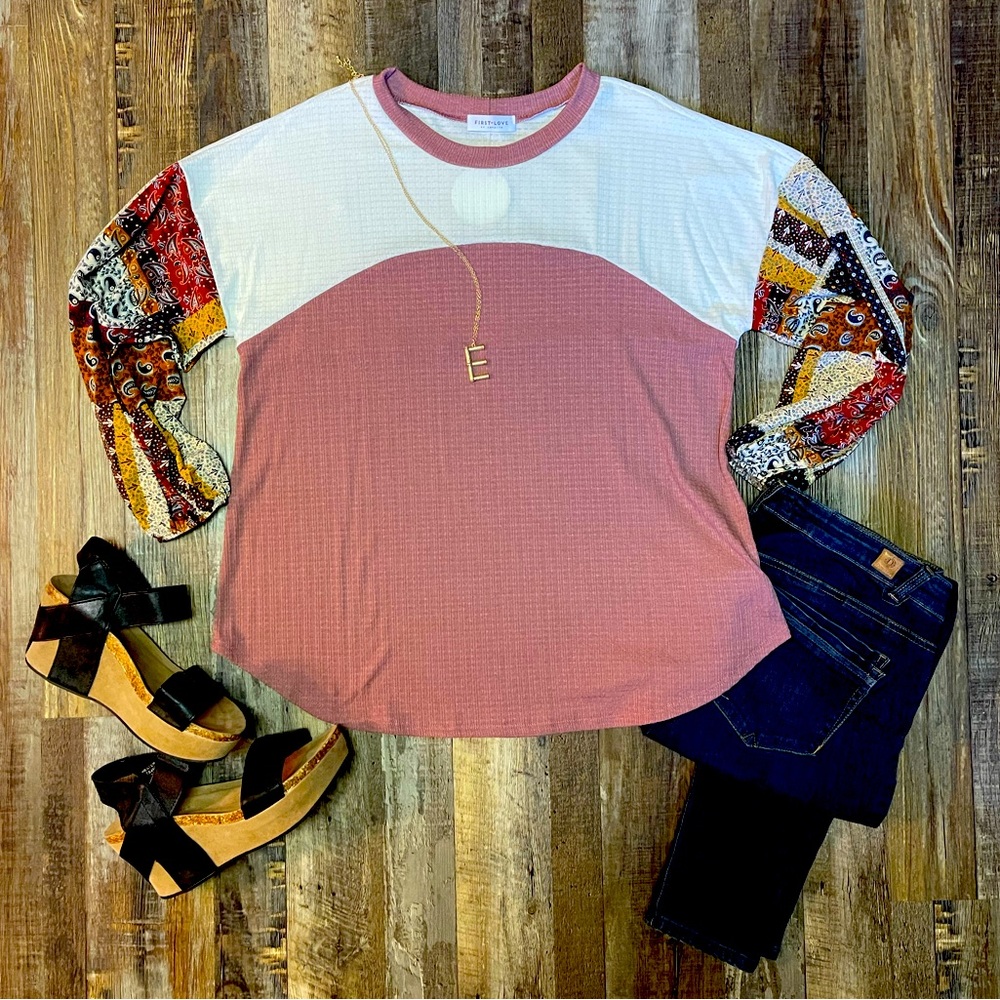 Ribbed Colorblock Top